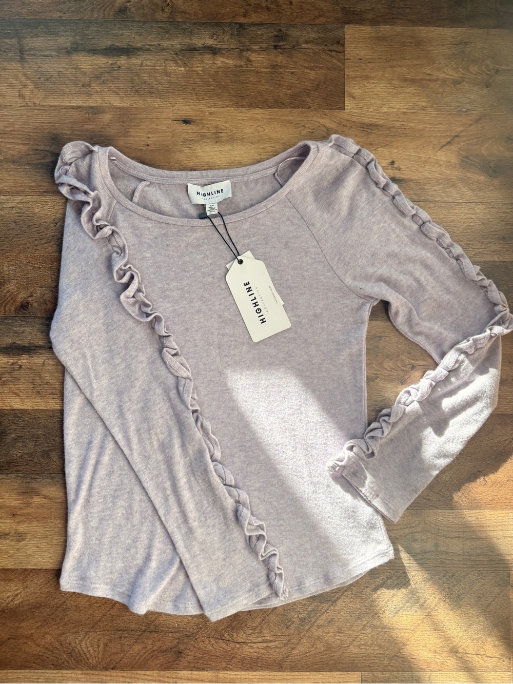 Lavender Ruffle Long-Sleeve Top